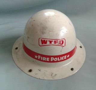 Fire Police Wtfd Hat (hard Plastic),  Vintage.