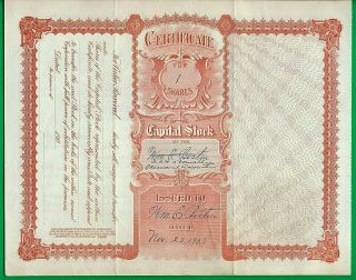 1905 STOCK CERTIFICATE NASHUA,  N.  H.  ANCIENT ORDER OF HIBERNIANS O ' DONNELL 2