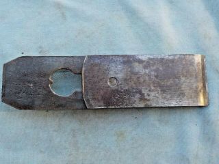 Vintage 1 3/4 " Wide Tapered Plane Iron W/ Chip Breaker - Unsigned.