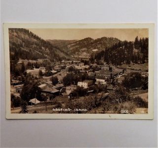 Old Panorama View Of The Town Of Orofino Idaho Real Photo Postcard Rppc