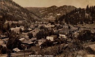 Old Panorama View of The Town of Orofino Idaho Real Photo Postcard RPPC 2