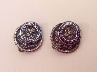 Set Of Vintage Illinois Department Of Public Health Service Pin Sterling Silver