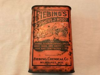 Fiebing’s Hoof Dressing Vintage Tin,  Fiebino Chemical,  Milwaukee,  Wisc.