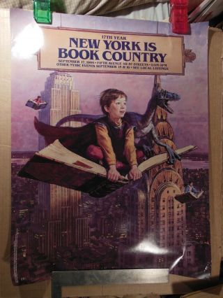 Nyibc 17th Year Poster,  1995,  York Is Book Country,  James Gurney,  Dinosaur