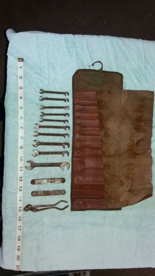 Billings Vitalloy Vintage Collectable Wrench Set Antique Tool Roll Motorcycle