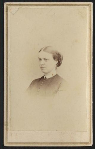 Civil War Era Cdv Of A Woman With Bristol Ct Photographer