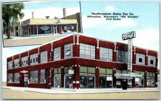 Vintage Milwaukee,  Wi Advertising Postcard Northwestern Motor Car Co.  Dealer