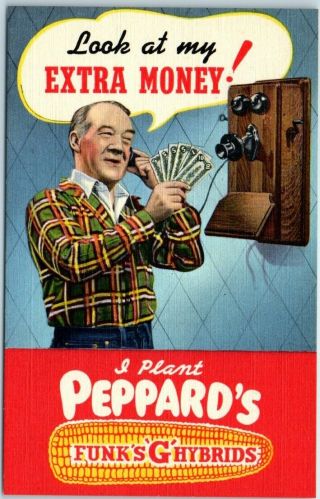 Vintage Advertising Postcard Seed Corn " Peppard 