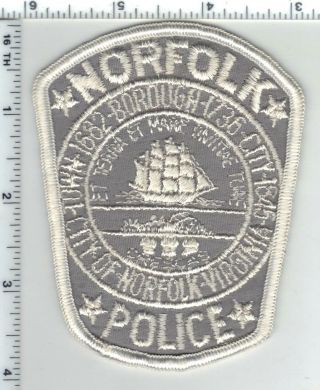 Norfolk Police (virginia) Gray Thread Shoulder Patch From The 1980 