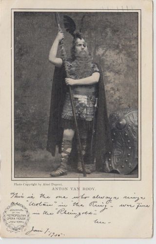 Opera Star Anton Van Rooy - Souvenir Of Metropolitan Opera House.  1905