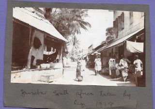 Zanzibar Street Scene Vintage Old Photo On Card 13x7cm Ji