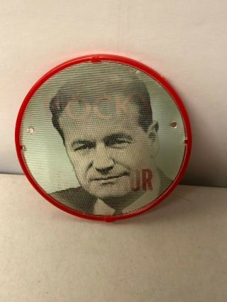 1950s Nelson Rockefeller Rocky For Governor Flicker Pin Button