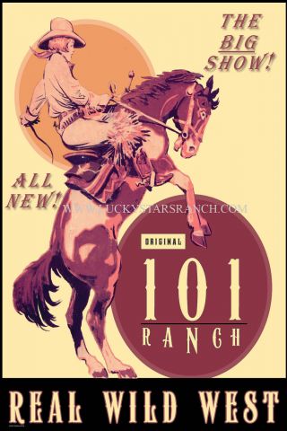 101 Ranch Cowgirl - Ponca City,  Ok - Vintage Rodeo Poster