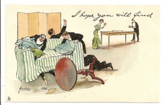 I Hope You Will Find,  Man Woman Ping Pong Thackeray Tuck Write Away 623 Postcard