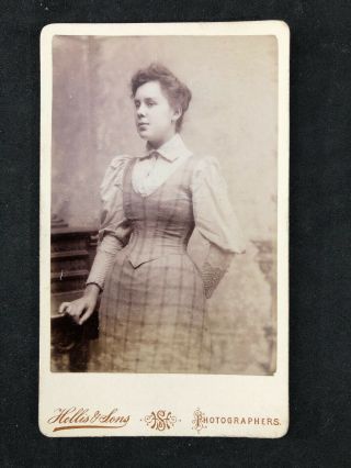 Victorian Carte De Visite Cdv: Young Lady Very Thin Corseted Waist: Hellis & Son