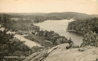 Jersey Photo Postcard: Ariel View Of R.  R.  & Cranberry Lake,  Andover,  Nj