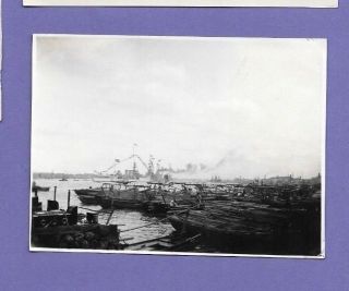 Ships Dressed To Commemorate 11th Nov Shanghai China Orig Old Photo 11x7cm Fy