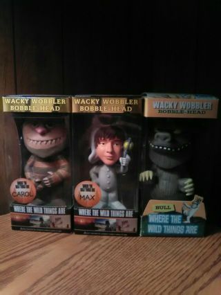 Funko Where The Wild Things Are Carol,  Max And Bull Wacky Wobblers Bobbleheads