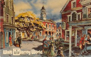 Disney World Postcard Pre Opening Liberty Square Magic Kingdom Fl - 032