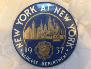 Vintage 1937 American Legion National Convention Ny Button - York City