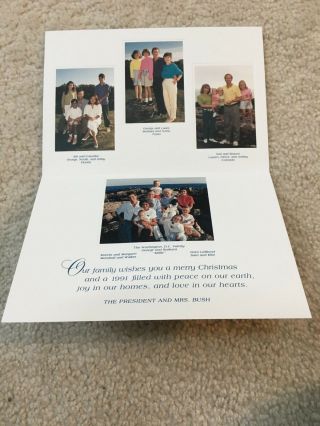 1990 Official White House Family Christmas Card - President George & Barbara Bush