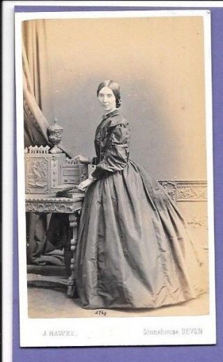 Victorian Lady Vintage Old Cdv Photo Hawke Of Devon Gz2