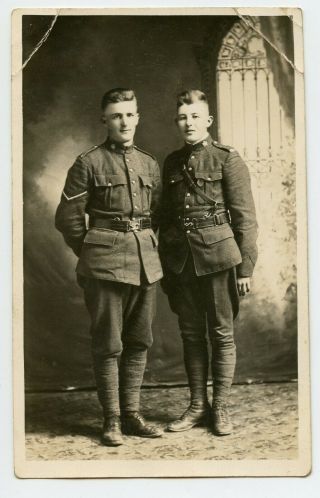 Wwi Canada Military,  Soldiers In Uniform Vintage Photo Postcard