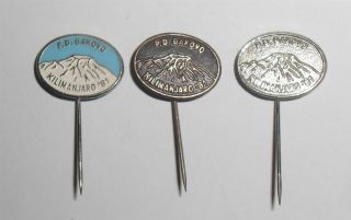 Kilimanjaro Mountaineering Expedition 1981 Vtg Croatian Climbing Pin Badge Set