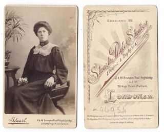 Cdv Photograph,  Victorian Lady Carte De Visite By Stuart Of Knightsbridge
