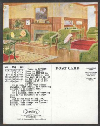 Old 1912 Advertising Postcard - Bangor,  Maine - Chandler 
