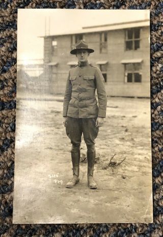 1917 308th Infantry Soldier Postcard Rppc 77th Division Ww1