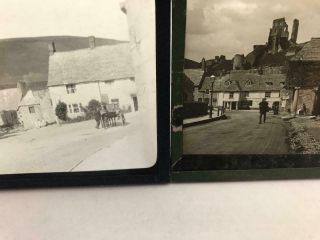 2 Early Lantern Slides Views Of Corfe Dorset (one Dated 1894)