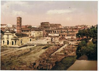 Unmounted Photochrom Photograph - Rome Roma Foro Romano,  Italy