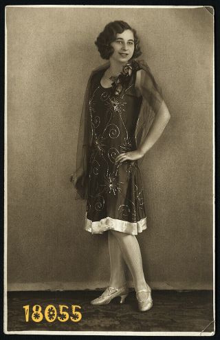 Pretty Woman Wearing Silk Stockings,  By Langsfeld,  Vintage Photograph,  1920’s Hu