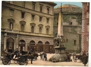 Unmounted Photochrom Photograph - Rome Roma Piazza Di Minerva Italy