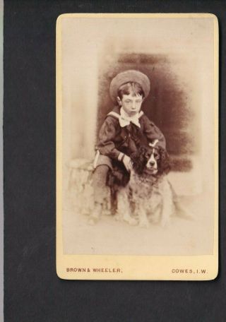 Cdv - Uk,  Boy & Dog - Photo Brown & Wheeler,  I.  W.  Cowes
