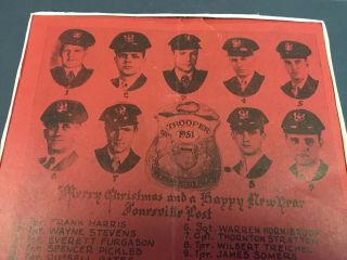 Michigan State Police Trooper Antique 1951 Post Christmas Card.  Jonesville Post 2