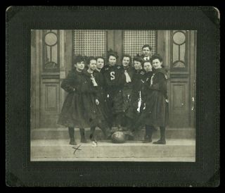 Vintage Girls Basketball Team Cabinet Photo 1900s Steelton Pa