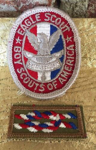 Vintage 1960s Eagle Scout Rank Award Badge & Square Knot Patch Uniform Patch Bsa