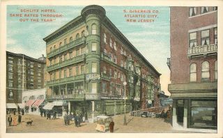 Jersey,  Nj,  Atlantic City,  Schlitz Hotel & S Ojserkis Co 1920 