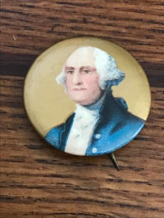 Antique Us President George Washington Pinback Button By Steiner Engraving Co.