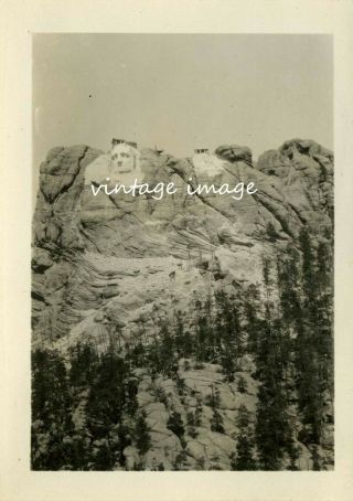 Vintage 1930 Photo Of Mount Rushmore Under Construction