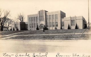 Bonner Springs Ks Art Deco Architecture Grade School Rppc 1930s