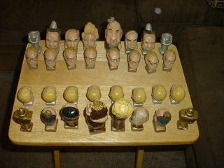 Watergate Chess Set - Pottery All The Usual Suspects - Nixon,  Dean,  Irvin -