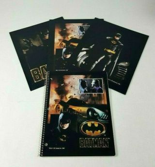 Batman Notebook,  3 Folders Vtg 80 