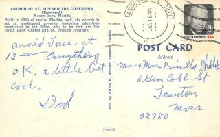 MOUNT DORA,  FL Florida CHURCH OF ST EDWARD THE CONFESSOR Chrome Postcard 2