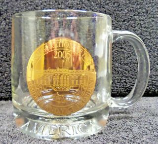 2005 Inauguration Of The President Bush/cheney Coffee Mug Gold Seal Clear Glass