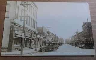 Real Photo Down Kent Street From Grand River Ave Portland Mi Michigan Postcard