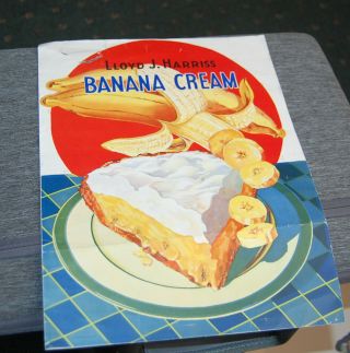 Vintage 1940s Lloyd J.  Harris Banana Cream Pie Poster