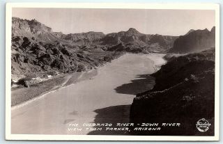 Vtg Postcard Rppc Real Photo Parker Arizona Colorado River Ca Frashers A8